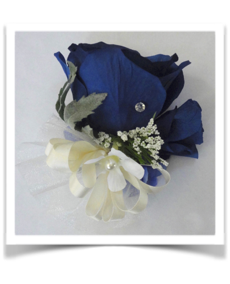 Midnight Blue Rose Corsage